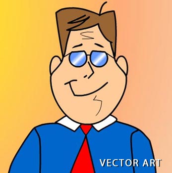 Vector drawing of a male office worker.