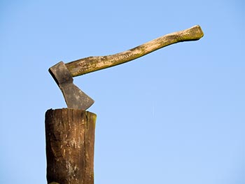 Picture of an axe, ready to chop up zombies.